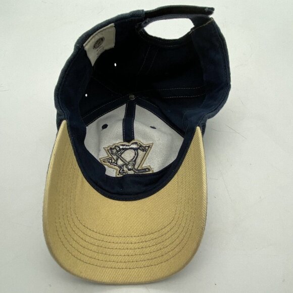 NHL Pittsburgh Penguins Ball Hat Cap Blue Hook Loop Adjustable By T.E.I. Cotton - Picture 11 of 12